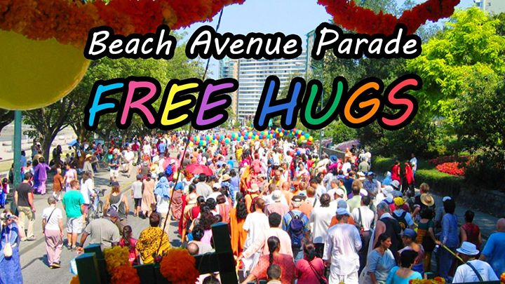 Free Hugs at the Beach Ave Parade!